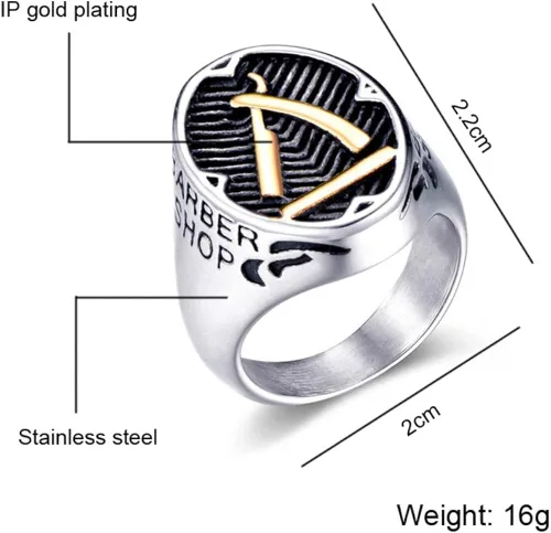 Vista 4 de PAURO - Anillo de acero inoxidable para hombre