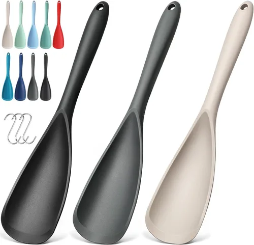 Vista 38 de Paquete de 2 espátulas de silicona para utensilios de cocina antiadherentes 2 paquete caqui