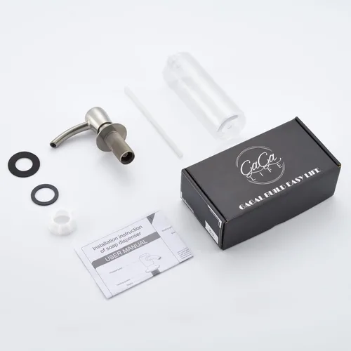 Vista 9 de GAGALIFE Dispensador de jabón para fregadero de cocina con botella grande de 17 onzas, dispensador de jabón para fregadero de cocina, recarga desde