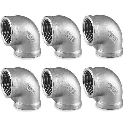 Vista 6 de Accesorio de tubería de acero inoxidable fundido 304, conector de tubería roscada NPT hembra a hembra, codo de 90 grados, clase 150 (paquete de 2)