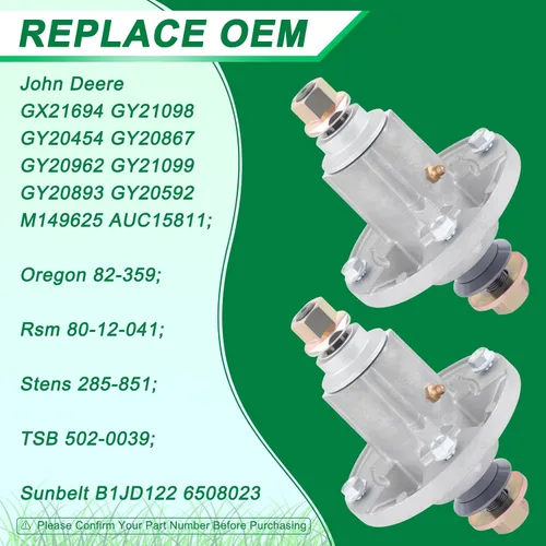 Vista 4 de Conjunto de cortacésped de 2 piezas para John Deere D140, D100-D160 LA100-LA165 X110 X120 y X140 GY20454, GY20867, GY20962 Oregon 82-359 Raisman