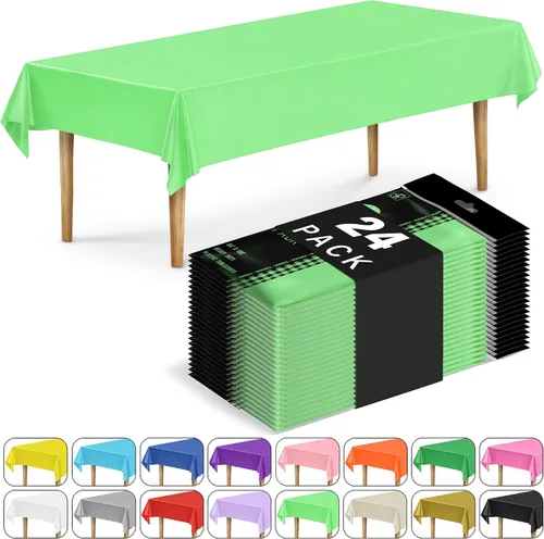 Vista 15 de DecorRack 2 Manteles rectangulares de plástico libres de BPA, 54 x 108 pulgadas, mantel de mesa para comedor, mantel rectangular para fiestas