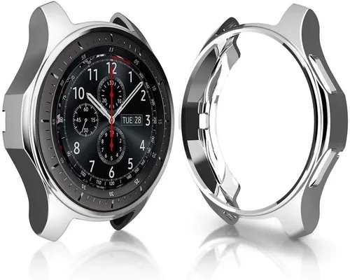 Vista 8 de FitTurn Compatible con Gear S3 Frontier SM-R760, marco de metal de TPU suave a la moda, resistente a los golpes, a prueba de golpes, carcasa