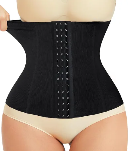 Vista 8 de LODAY Entrenador de cintura para mujer, corsé moldeador, control de barriga Gancho beige