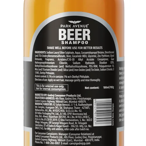 Vista 3 de Park Avenue Champú de cerveza anticaspa, 6.1 fl oz - De la India
