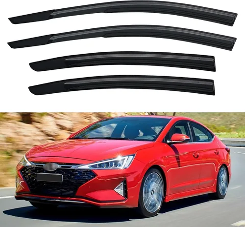 Vista 51 de YQAUTEC - Viseras para ventana, protectores contra la lluvia, compatibles con Subaru WRX 2015-2021, deflectores de viento para ventanas, viseras