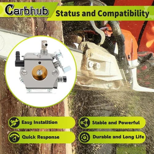 Vista 2 de Carbhub Carburador para Stihl 028 028AV 028 SUPER Walbro WT-16B Tillotson HU-40 Línea de combustible reemplaza para Stihl 1119-358-7700 y Filtro