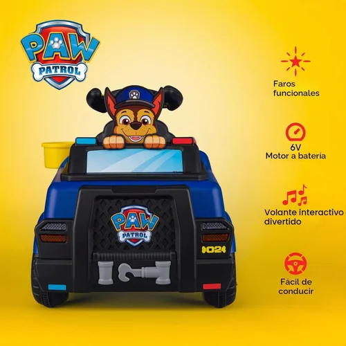 Vista 2 de Paw Patrol Chase - Coche infantil de 6 V con batería recargable