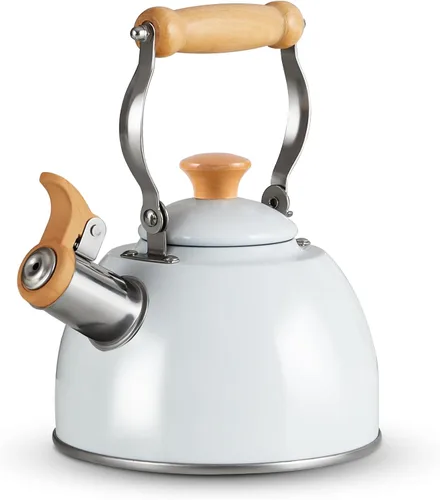 Vista 19 de ROCKURWOK - Tetera de estufa, tetera con mango ergonómico de tacto frío, tetera de acero inoxidable de grado alimenticio, tetera de estufa, tetera
