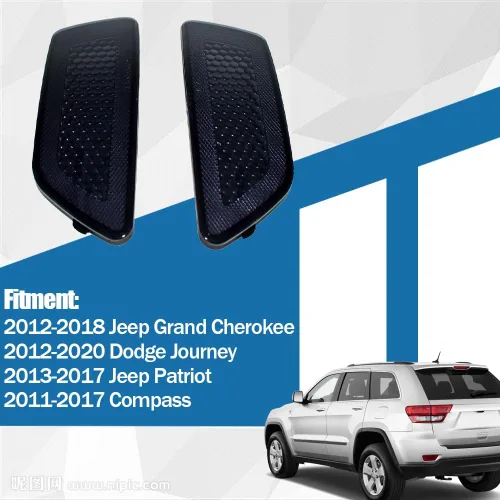 Vista 2 de CULMKARI Luces reflectoras de moldura de parachoques trasero negras compatibles con Jeep Grand Cherokee 2012-2018 Dodge Journey 2012-2020 Jeep