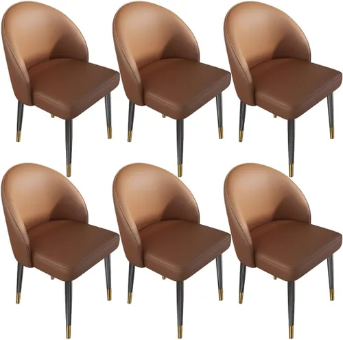 Vista 20 de YVYKFZD Juego de sillas de comedor, silla de comedor de cuero con respaldo curvo, sillas de cocina sin brazos, silla auxiliar tapizada cómoda
