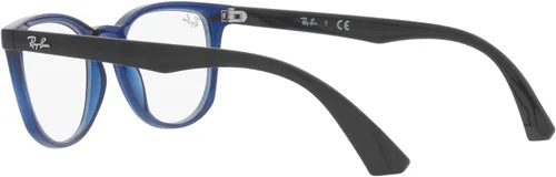 Vista 5 de Ray-Ban Junior RY1601 - Marco cuadrado para lentes graduados, color azul transparente/lente de demostración, 1.811 in, Lentes azules transparentes.