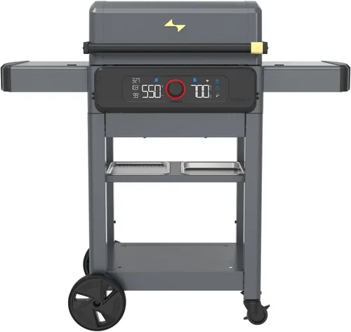 Vista 10 de Current® Model G - Parrilla eléctrica inteligente para exteriores con rango de 200-700 °F para asar, precisión digital, zonas de calor