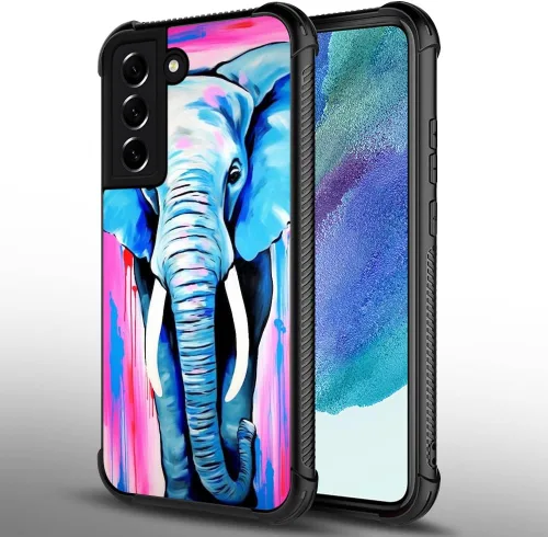 Vista 2 de Funda compatible con Samsung Galaxy S21, diseño de elefantes africanos, diseño increíble a prueba de golpes, antiarañazos, carcasa trasera
