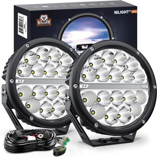 Vista 13 de Nilight Focos LED Redondos de 3 Pulgadas para Motocicleta, 2 Unidades, Focos LED Antiniebla Puntuales de 1550LM con EMC Integrado, Luz Auxiliar