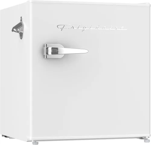 Vista 12 de FRIGIDAIRE Mini refrigerador retro negro de 1.6 pies cúbicos con control de termostato ajustable de ahorro de energía, abrebotellas de montaje