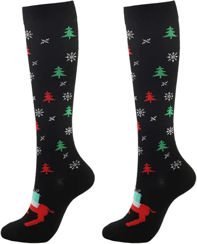 Vista 2 de Calcetines de compresión con estampado de dibujos animados para hombres y mujeres, calcetines para fascitis plantar en el tobillo, mejor apoyo
