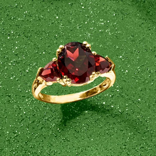 Vista 5 de Ross-Simons 5.20 ct. t.w. Garnet Ring in 14kt Yellow Gold