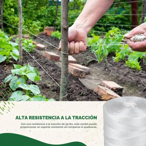 Vista 6 de Cordel de tomate 6300 pies - Cuerda de polipropileno resistente blanco