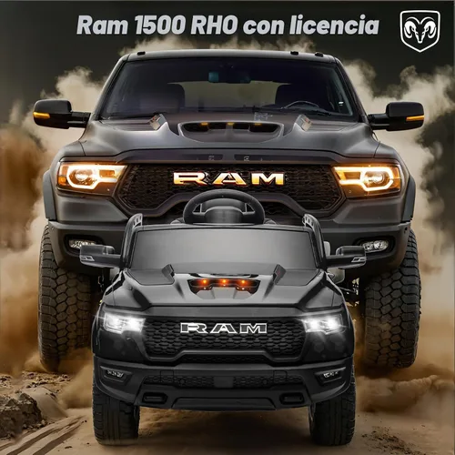 Vista 3 de Ram 1500 con Licencia - Juguetes de Montar para Niños de 4-8 años, Carro Eléctrico para Niños con Control Remoto, Alimentado por Batería con Llave