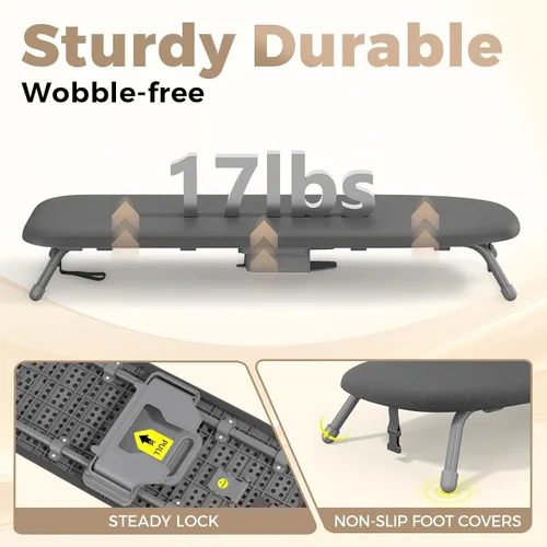 Vista 5 de Kingboard Tabla de planchar pequeña con soporte para plancha, tabla de planchar de mesa con 2 fundas resistentes al calor, tabla de planchar