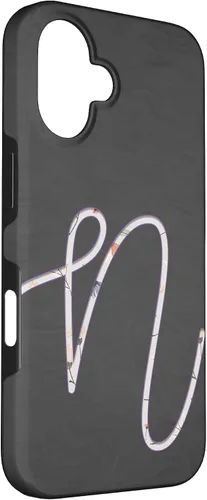 Vista 3 de Carcasa para iPhone 16 con monograma de letra N de plata clara