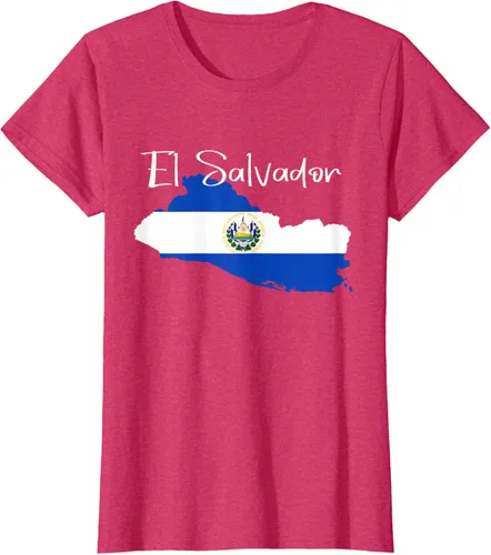 Vista 11 de Camiseta con la bandera de El Salvador, mapa de El Salvador, camiseta de Salvador para mujer