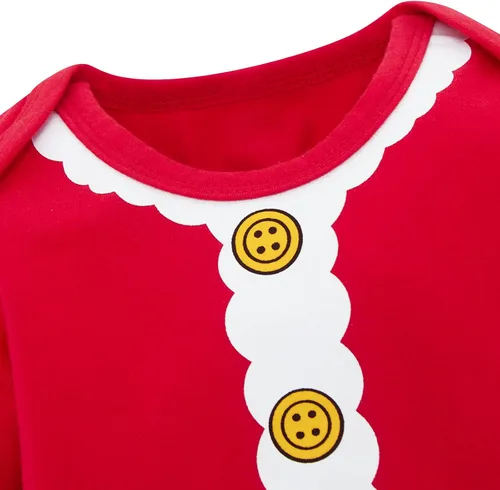 Vista 3 de BFUSTYLE Conjunto de 3 piezas para bebés y niñas mi primer mameluco de Navidad pantalones largos y sombrero 0-18 meses