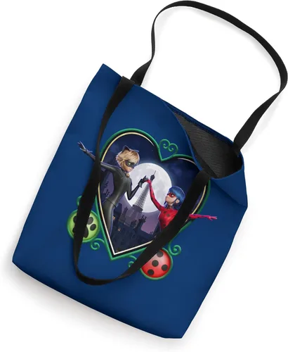 Vista 2 de Miraculous Ladybug and Cat Noir The Movie Heart Tote Bag