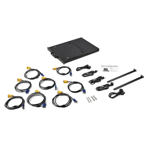 Vista 7 de StarTech Consola KVM LCD de 8 puertos de 1U y 17 pulgadas con cables de 6
