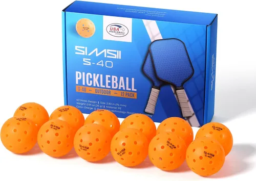 Vista 10 de S-40 - Pelotas de pickleball para exteriores, 40 agujeros, aprobadas por la USAPA, material de polietileno duradero, construcción sin costuras