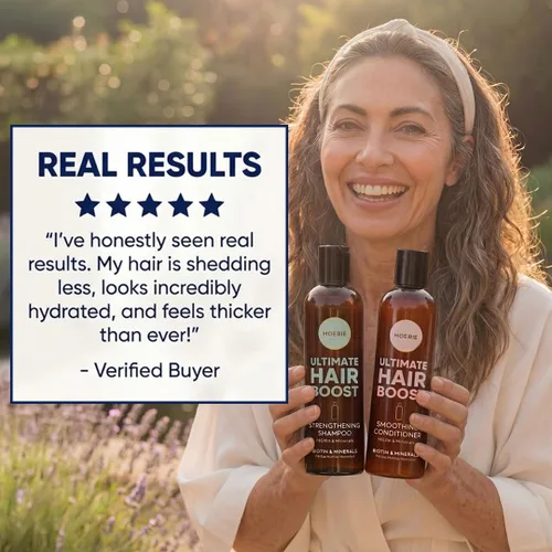 Vista 9 de Moerie Champú y acondicionador voluminizador para la caída del cabello - Productos espesantes con ingredientes de origen natural - Más de 100