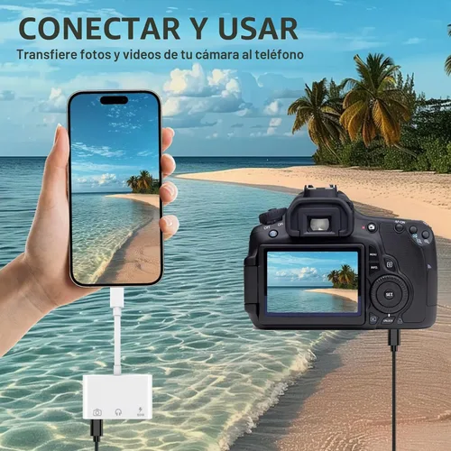 Vista 4 de Adaptador de Aux a USB C a USB, Adaptador OTG USB 3-en-1 con Adaptador de Audio USB C a 3.5mm y Puerto de Carga Rápida PD de 60W, Compatible