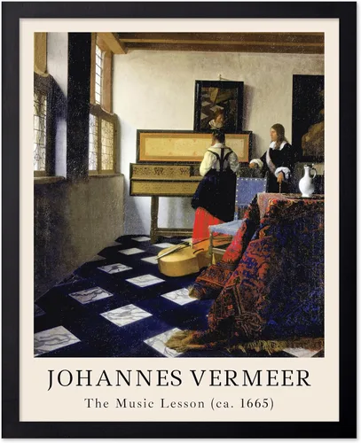 Vista 43 de Poster Master Póster vintage Johannes Vermeer – Impresión de pintura de vista retro de Delft – Vista del arte de Delft – Regalo para hombres