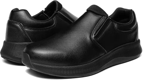 Vista 6 de Zapatos de trabajo antideslizantes para hombre, zapatos de servicio de alimentos, zapatos de chef profesionales resistentes al aceite al agua
