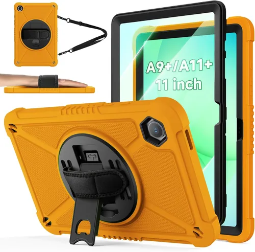Vista 12 de ZtotopCases Funda resistente a prueba de golpes con protector de pantalla para Samsung Galaxy Tab A11+ Plus/A9+ de 11 pulgadas 2025/2023, color negro
