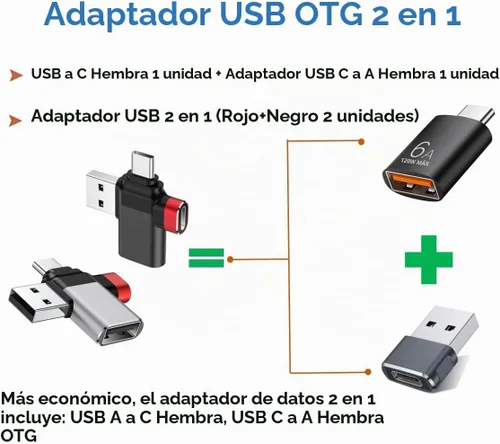 Vista 3 de BUISAMG Adaptador USB a USB C, adaptador USB C a A para MacBook Pro, iMac