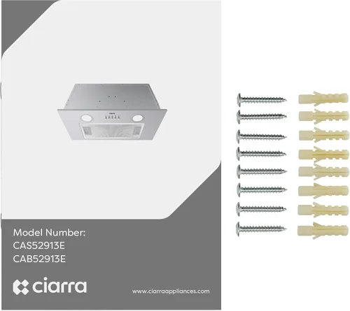 Vista 7 de CIARRA Campana de Ventilación Integrada de 20 Pulgadas 650 CFM Campana de Ventilación para Estufa de Cocina con Luz LED, Ventilador de Escape de 3