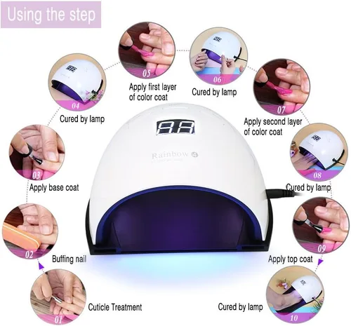 Vista 2 de FILFEEL Lámpara LED de secado de uñas de 48 W, herramientas de arte de uñas para curado de esmalte de uñas con sensor inteligente herramienta