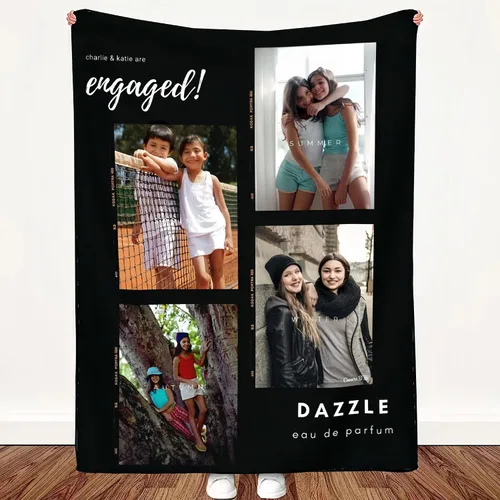 Vista 11 de Manta personalizada con foto y texto personalizado, manta para papá con imágenes de regalo para bebés, amigos, amantes y mascotas, manta