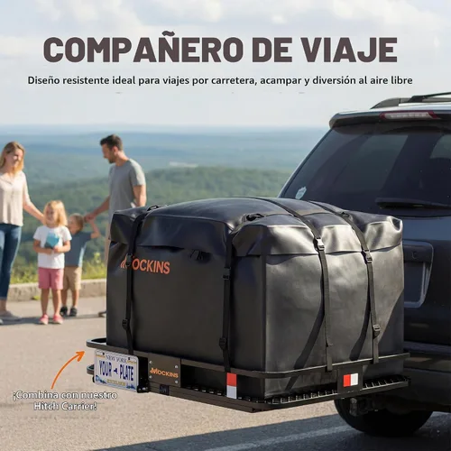 Vista 7 de Mockins 30 Cubic Ft Square Trailer Hitch Cargo Carrier Bag 40"x40"x32