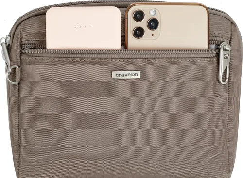 Vista 9 de Travelon Bandolera y cangurera convertible clásica para mujer, Avellana, Tamaño único