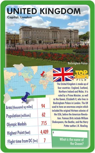Vista 4 de Places and Locationss Top Trumps Juego de cartas, juegos de cartas educativos (versión en inglés)