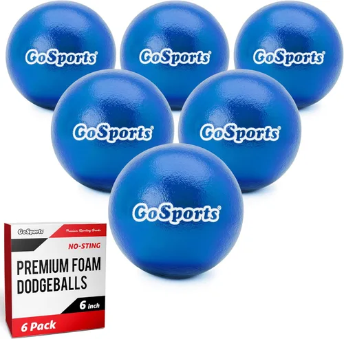 Vista 8 de GoSports Soft Skin Foam Playground Dodgeballs - Set of 6 Includes Mesh Carry Bag