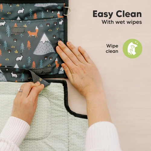 Vista 6 de KeaBabies Cambiador portátil de pañales - Gran cambiador de bebé impermeable, compacto para viajes, bolsillos funcionales para accesorios esenciales