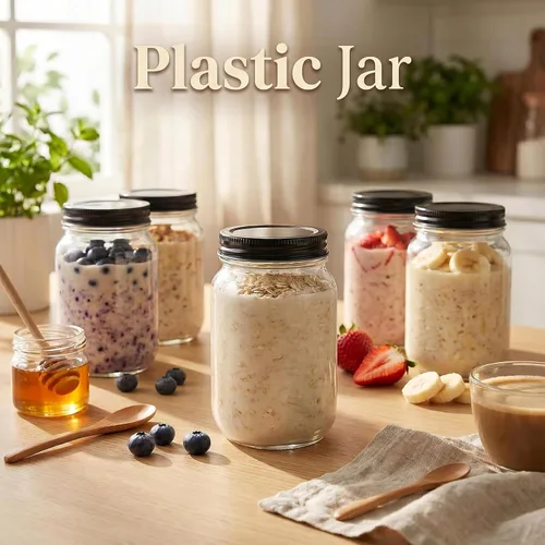 Vista 5 de Novelinks - Tarros de plástico transparente de 16 onzas con tapas y tapas de plástico 12 Pack, Black, 16 oz Plastic Containers with Lids, Storage