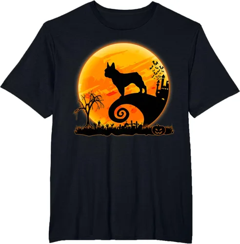 Vista 81 de Camiseta divertida de disfraz de Halloween para perro y luna de Bulldog francés, Negro, S