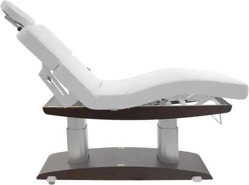 Vista 9 de SKINACT Bale - Mesa de tratamiento de masaje facial eléctrico con 5 motores, iluminación LED, tapicería de PU y base de madera (blanco)