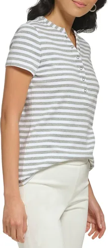 Vista 2 de Calvin Klein Cuello redondo y manga corta a rayas para mujer