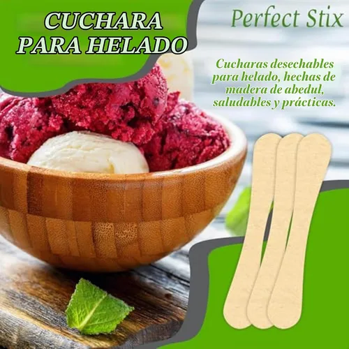 Vista 6 de Perfect Stix. Cucharas catadoras de madera. De 3,5 pulgadas de longitud (Paquete de 1000)
